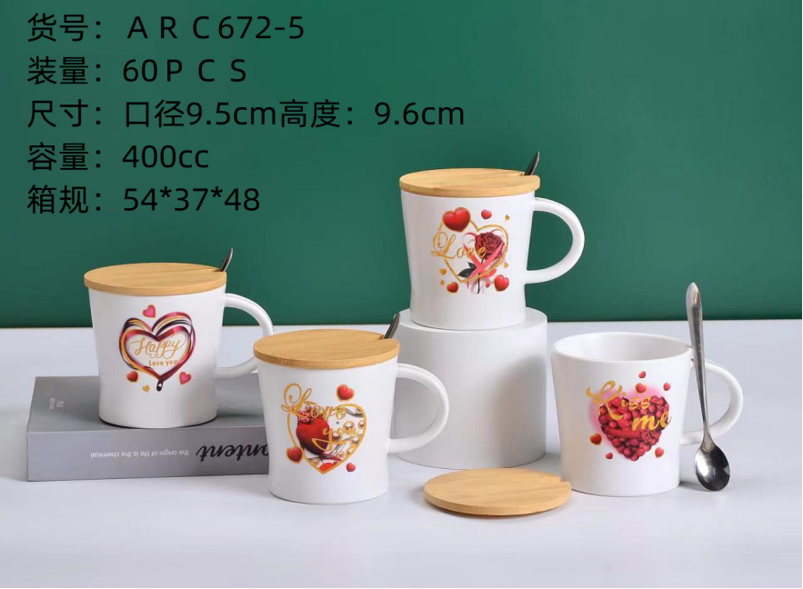 الأكواب الخزفية الكاريكاتونية مع الكؤوس مع هدايا اليد Item Picture