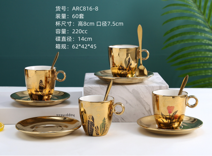 Reflection cup, mirror cup, 90ml Italian espresso cup, European small luxury, internet-famous exquisite coffee cup, ins style Application Scenario