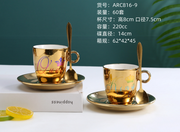 Reflection cup, mirror cup, 90ml Italian espresso cup, European small luxury, internet-famous exquisite coffee cup, ins style details Picture