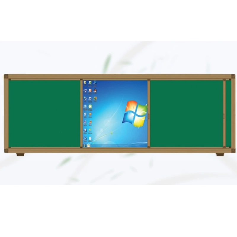 学校教室 定做组合推拉黑板绿白移动活动可放电视一体机电子白板9详情图1