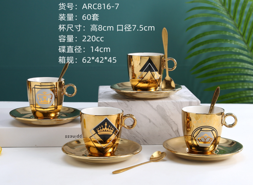 Reflection cup, mirror cup, 90ml Italian espresso cup, European-style small luxury, internet-famous exquisite coffee cup detail image 4
