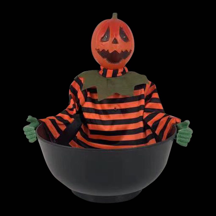 Halloween Electric toy Decorations Candy Plate Pumpkin Business Sea SH21022 Application Scenario
