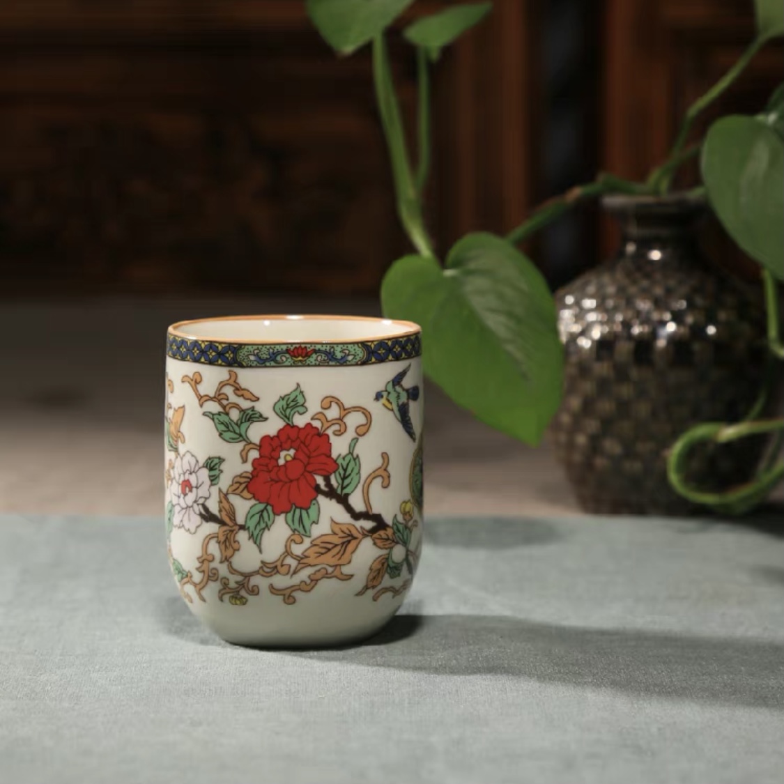 Kunkun Ceramics Ceramic Blue and White large-capacity Tea cups, Gongfu tea sets, simple Japanese tea brewing cups for home use, tasting cups, master cups 005 Specification image