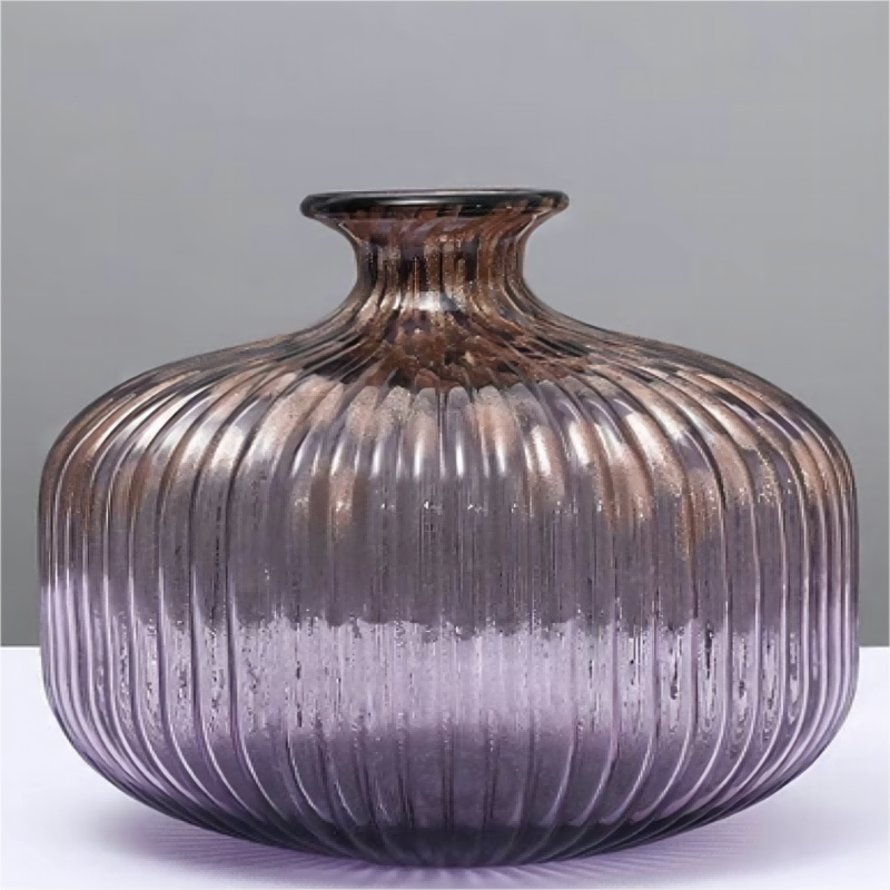 客厅摆件花器/琉璃花瓶/金粉手工花器产品图