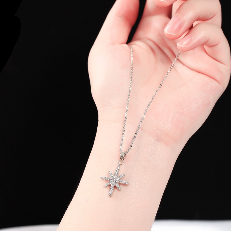 2022年新款潮项链女设计感六芒星吊坠简约轻奢小众百搭锁骨链配饰详情图3