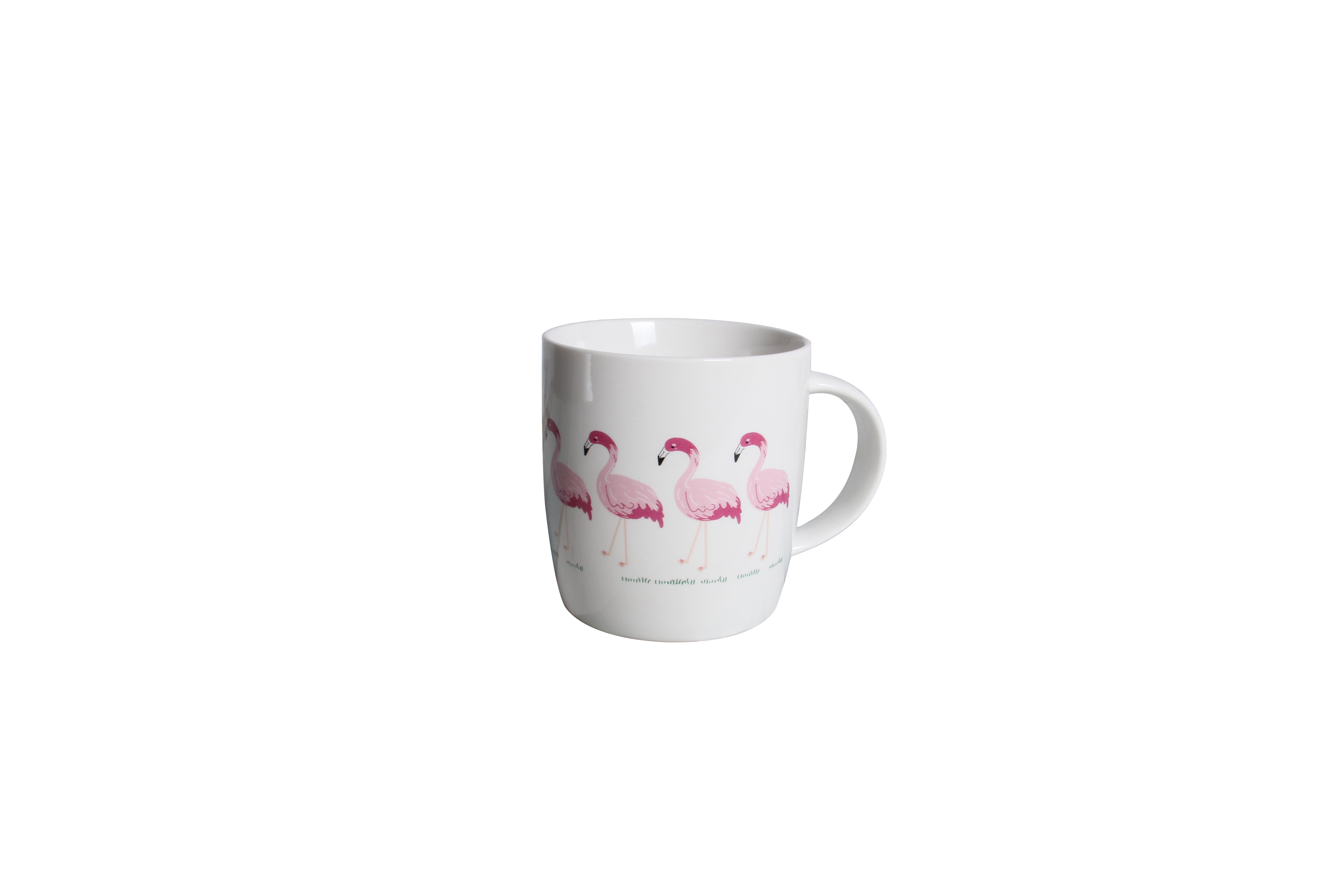 Fresh Flamingo Roasted Flower Cup Mug, Four-color mixed Flamingo Water Cup, Coffee Cup Ruihua AC-3253 Specification image
