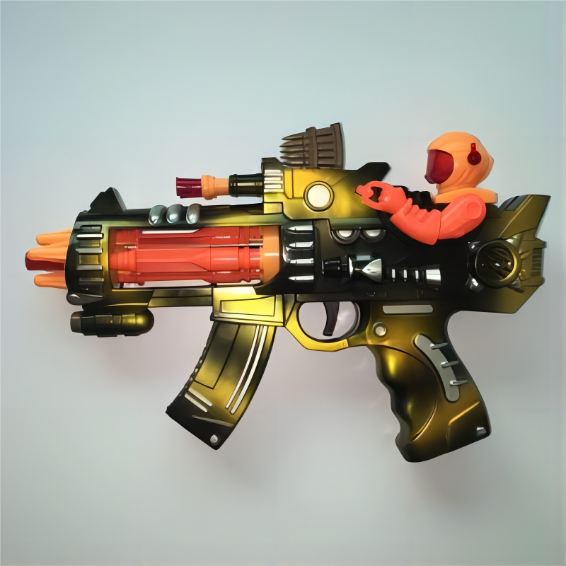 The Meizhi 250 street stall is selling children's electric toy guns with flashing, vibrating, sound, light and music, and a charging left-hand wheel Application Scenario
