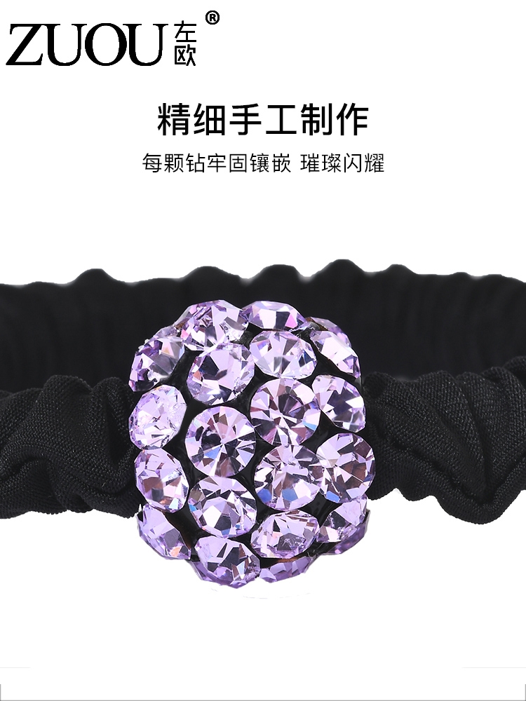 New high-end ponytail rubber band headwear for women, thick hair band, high elasticity and durability, black leather cover, hair tie details Picture