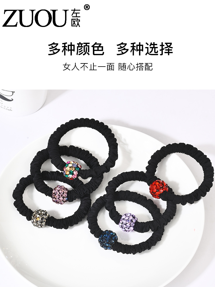 New high-end ponytail rubber band headwear for women, thick hair band, high elasticity and durability, black leather cover, hair tie Application Scenario
