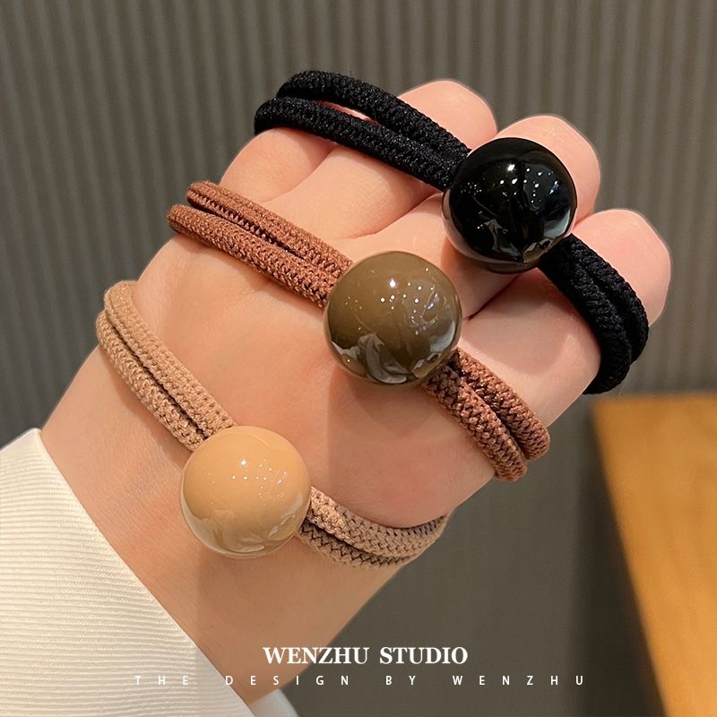 Cuerda de cabeza de alta estiramiento para mujeres corea de alto nivel de sentido de moda atadura de cabeza banda de cuero duradera funda de cuero anillo de pelo no daña el cabello tocado cuerda de pelo