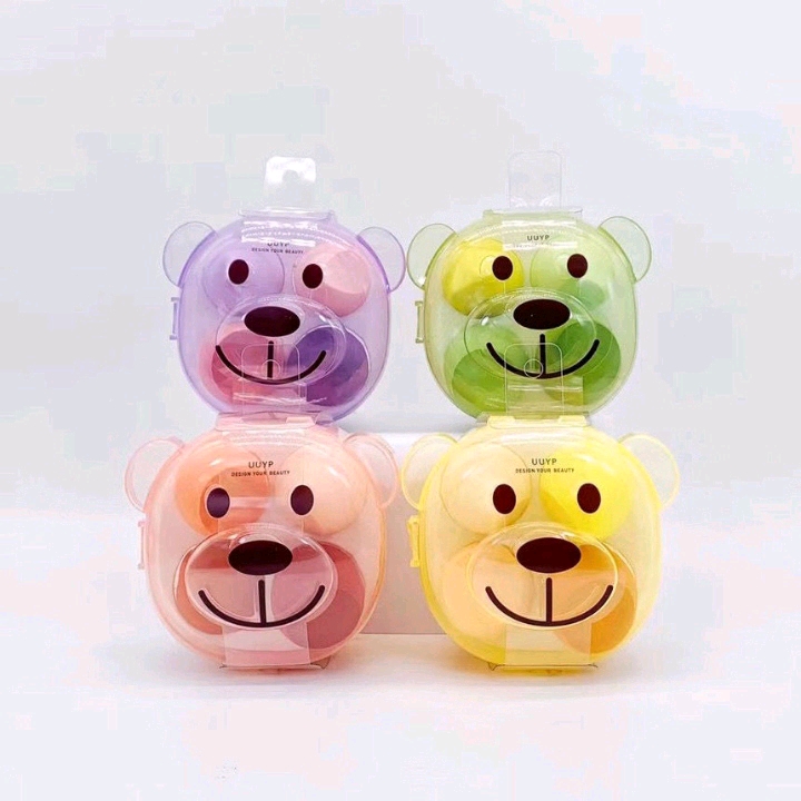 Little Bear box beauty egg, soft and non-powder-eating, diagonally cut makeup egg, gourd sponge powder puff, setting makeup cushion, makeup egg