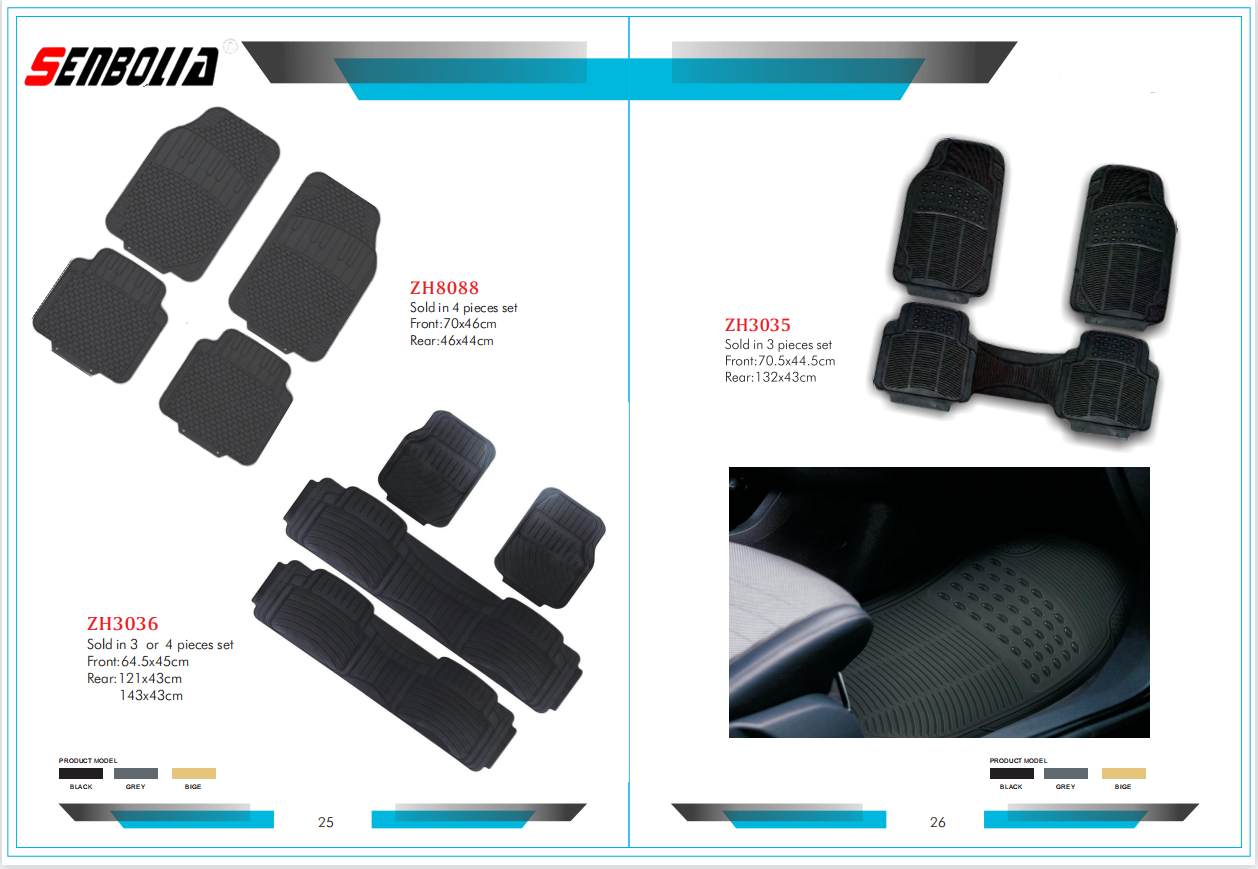 senbolia-JD-03 new PVC car floor mat factory direct sales. Welcome to purchase car supplies. Car supplies