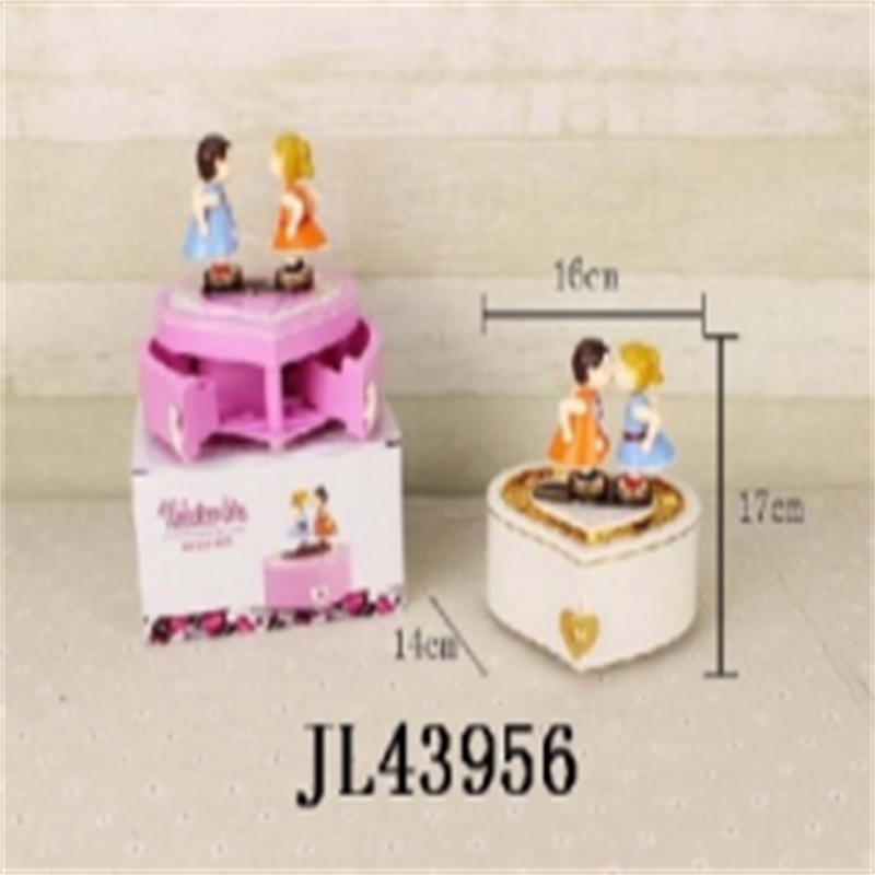 JL43956桃心吻娃八音盒