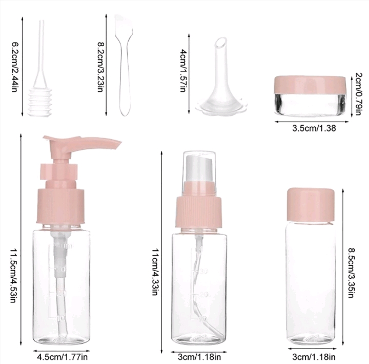11-piece sample sub-bottle set of bagged spray bottle, lotion bottle, cosmetic travel sub-bottle detail image 4
