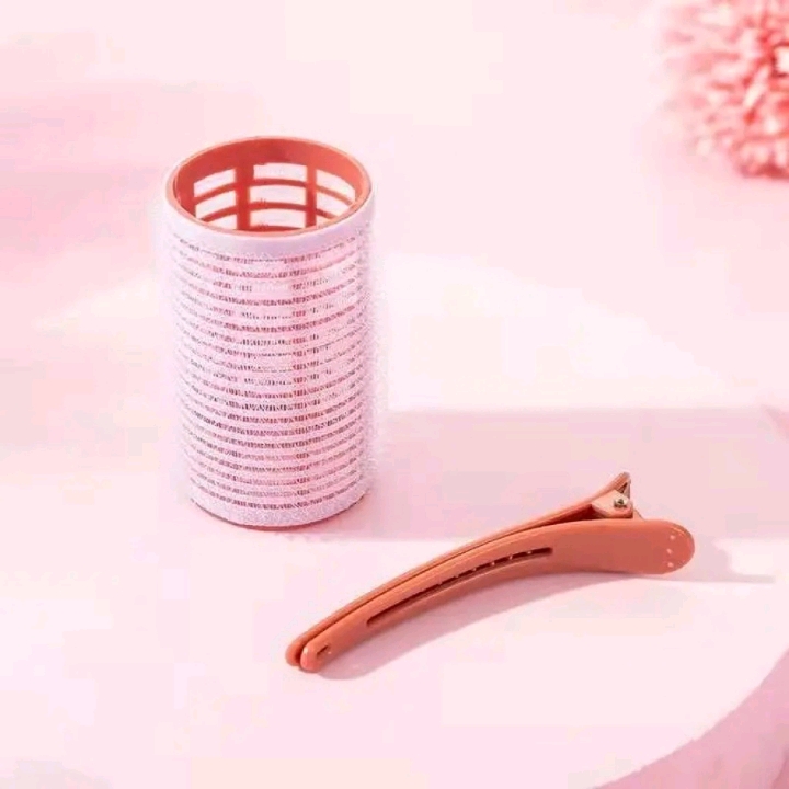 Box set of three hair curlers with clips, pear blossom hair curls, inner buckle hair curls and bristles detail image 5