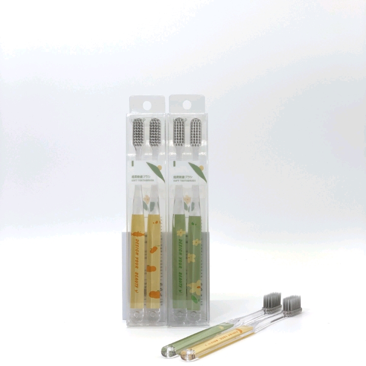 Two adult toothbrushes for boys and girls, soft bamboo charcoal, student household cleaning toothbrushes