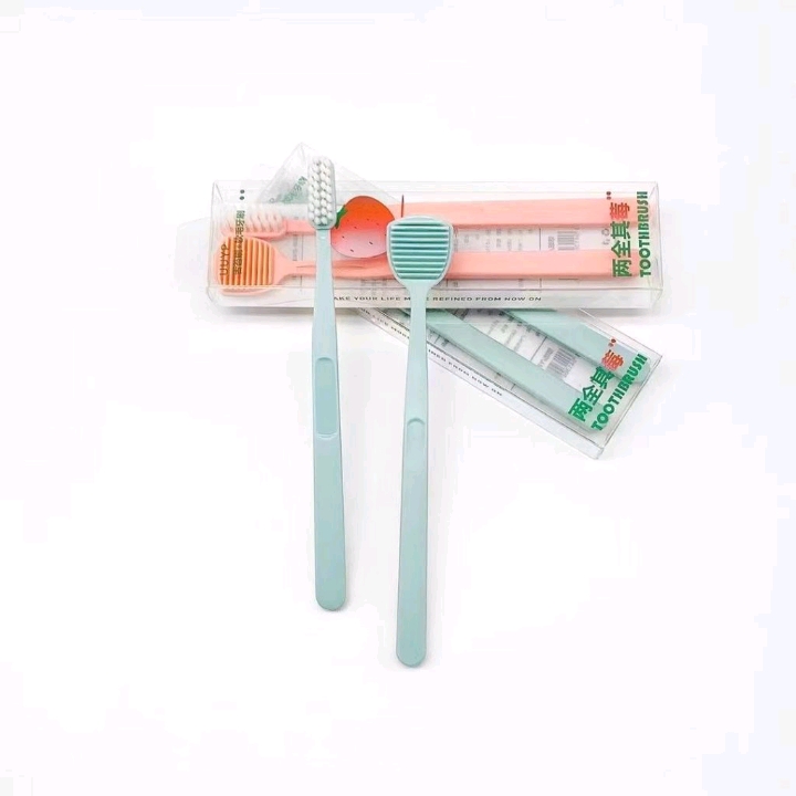 Adult home soft-bristled toothbrush, daily cleaning and care for teeth, tongue coating brush, toothbrush set detail image 5