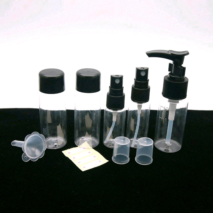 Travel portioning bottle set, portable press bottle, spray bottle, round cap bottle details Picture