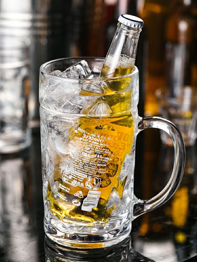 家用啤酒杯带把创意网红玻璃水杯子酒吧超大容量扎啤杯详情图4