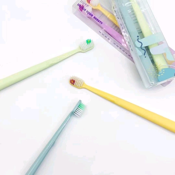 Two sets of adult household color manual fresh daily cleaning and care toothbrushes with soft bristles Specification image
