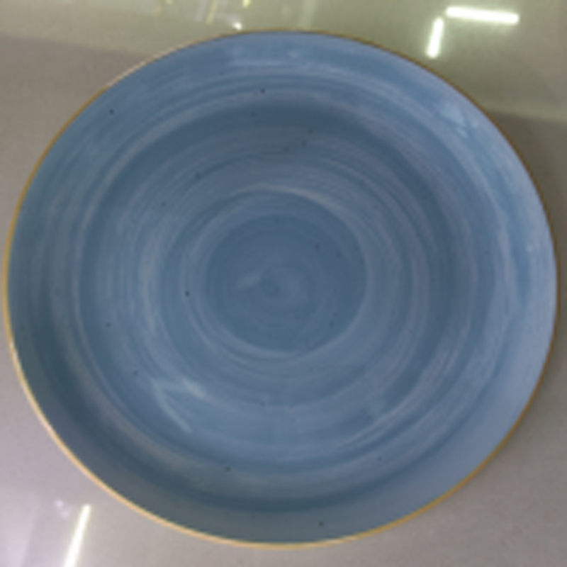 日韩风格天蓝色10.5寸圆盘厨房陶瓷餐具