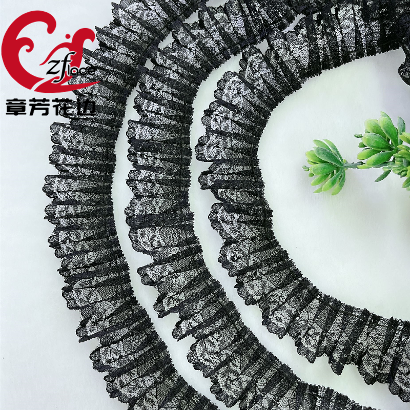 波浪无弹蕾丝DIY打皱花边服装发饰饰品服装辅料褶皱花边现货