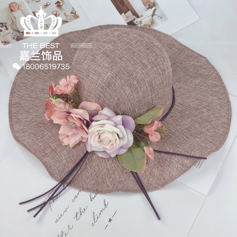 Jialan's 2023 new summer women's sun hats, flower straw hats, outdoor wide-brimmed sun protection and beach hats