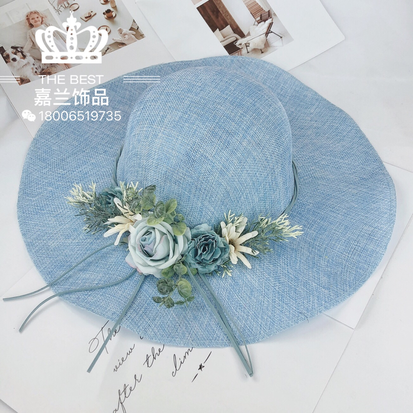 Jialan Factory's 2023 new summer women's sun hats, flower straw hats, outdoor wide-brimmed sun protection and beach hats