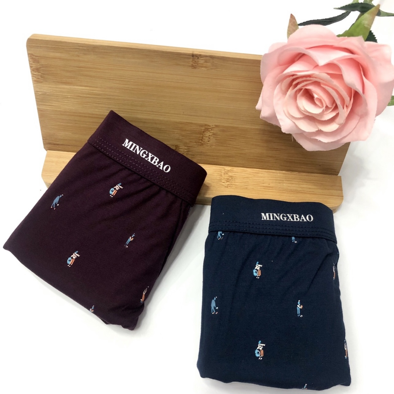 时尚男士内裤无痕平角裤抗菌男裤头透气四角底裤3