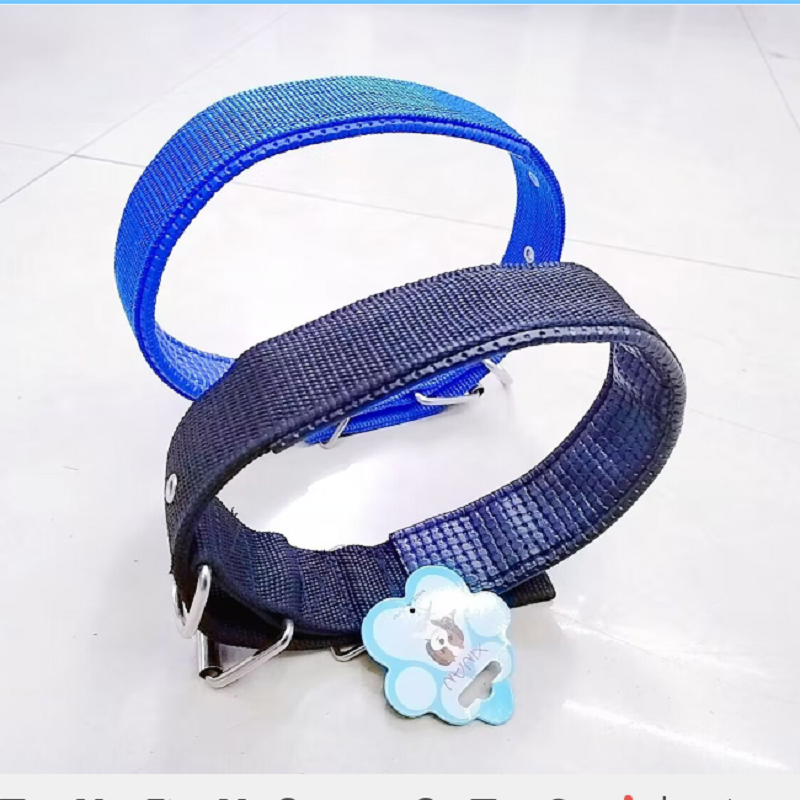 宠物批发 4.0CM*6.8CM软皮内衬丙纶金典款铁扣泡棉狗项圈 大小可调节 适合中大型狗狗