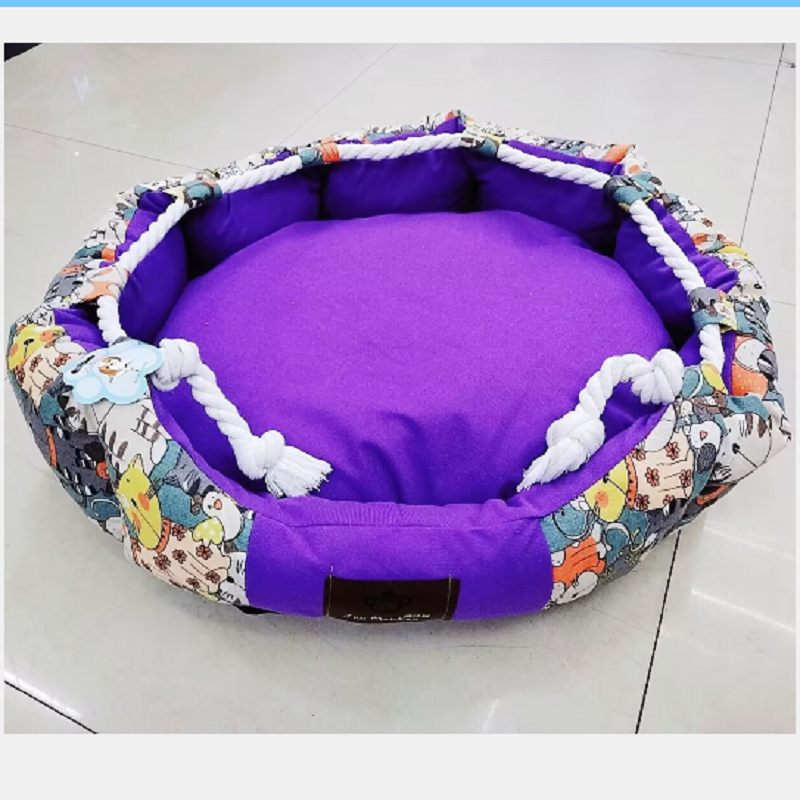 Xinan 定制款宠物用品 狗狗窝笼绳结圆窝 猫咪窝猫狗垫 车载适用大型狗笼子 重量大小可定制 狗狗窝