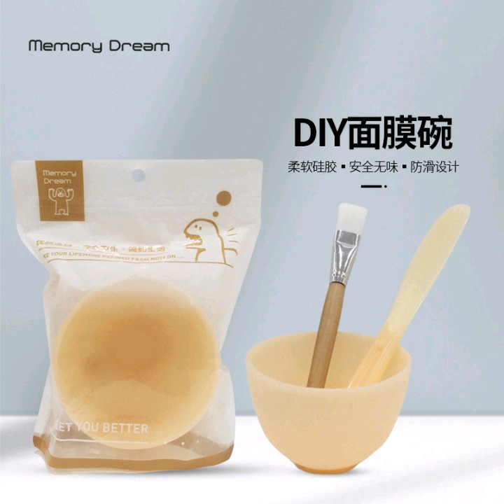 DIY Korean version Little Monster mask bowl set in silicone soft bowl bag for beauty and makeup tools