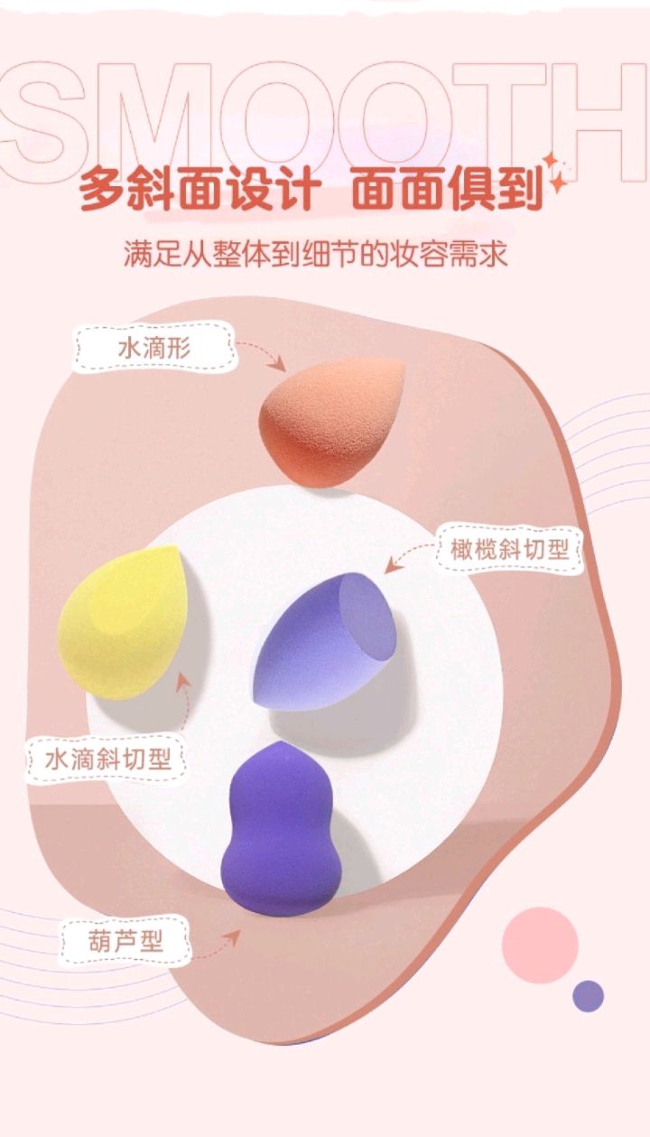 Beauty egg sponge, soft cushion, makeup egg, dry and wet dual-purpose, makeup sponge, two sets of makeup tools detail image 2
