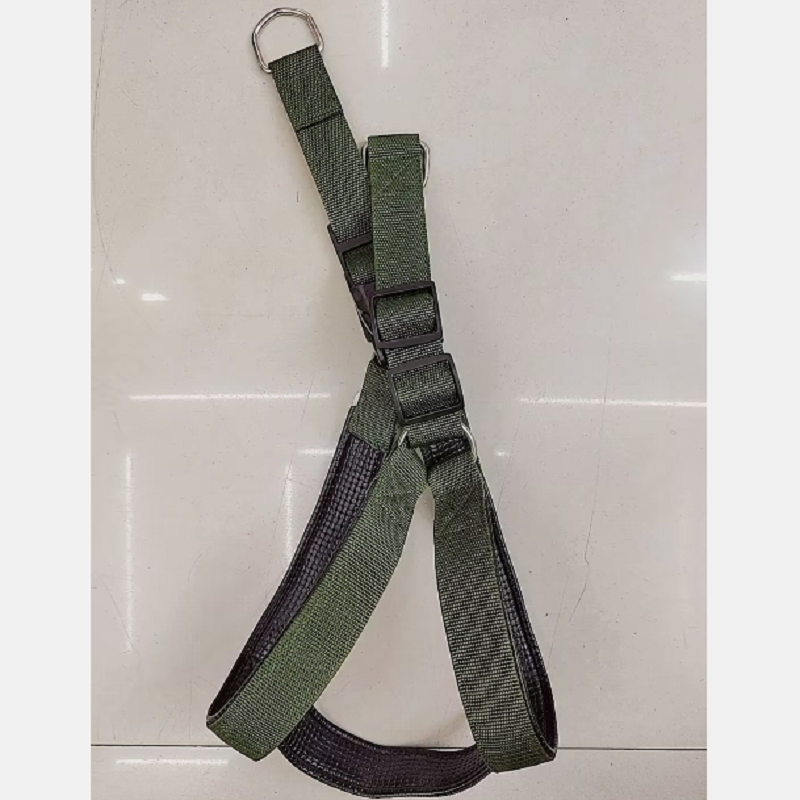 Xinan XX brand military green widened 4.0cm cotton leather pet leash + chest and back strap, a sturdy and durable pet product for large dogs. Dog leash details Picture