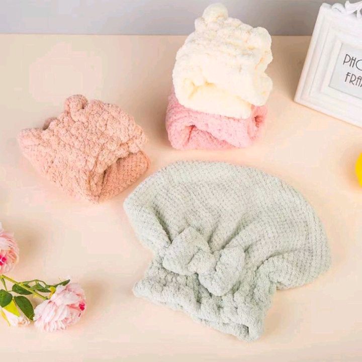 Princess dry hair hat, dry hair towel, head wrap towel detail image 6
