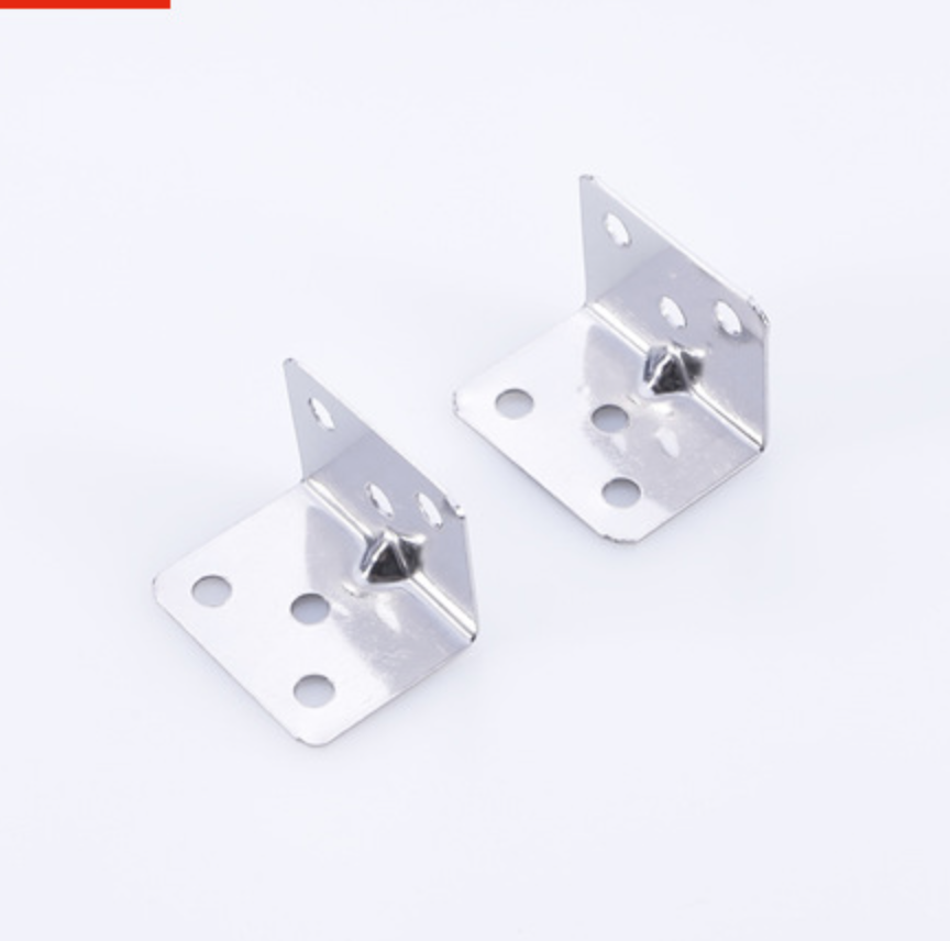 Thickened stainless steel six-hole corner code, 90-degree right-angle nickel-plated corner code, furniture cabinet fixed support, square small corner code Specification image