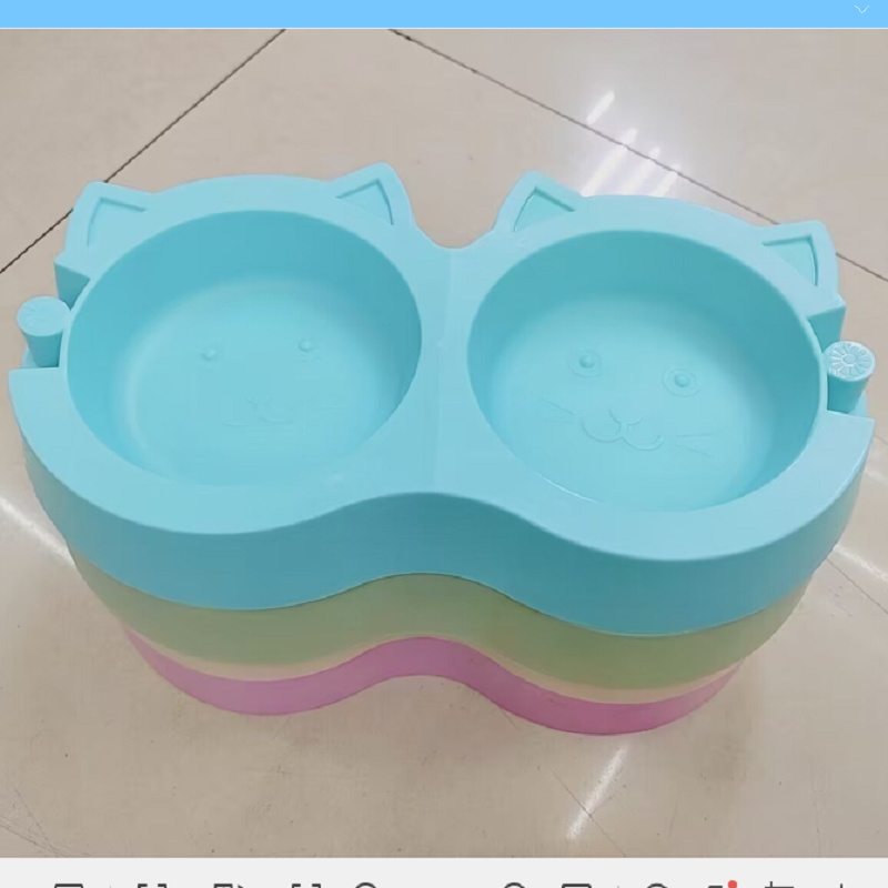 猫耳宠物喂食器 猫咪狗狗饮水喂食双碗 宠物用品宠物碗