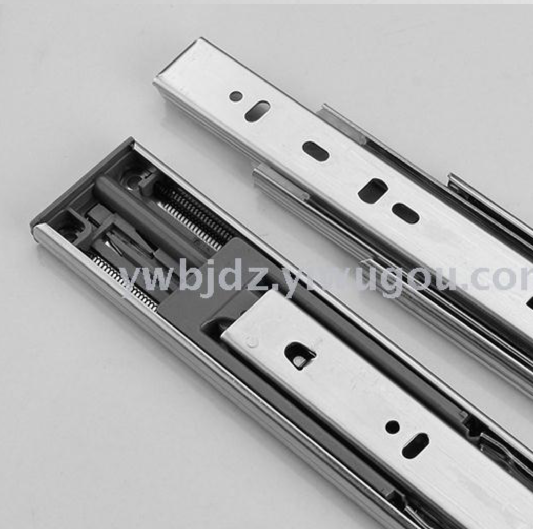 Drawer track, three-section guide rail, buffer slide rail, furniture wardrobe track, 4515 damping slide rail Specification image