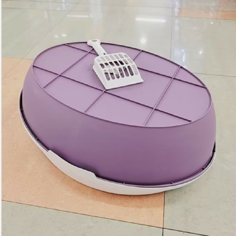 Cuchilla lavabo de arena para gatos a prueba de derrame lavabo de arena para gatos semicerrado fácil de abrir wc para gatos productos de limpieza para mascotas Specification image