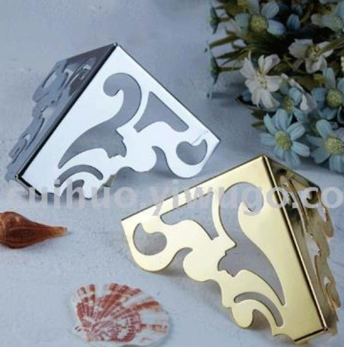 Direct sales sofa legs electroplated with gold flower legs, 12cm iron furniture hardware flower legs custom-made
