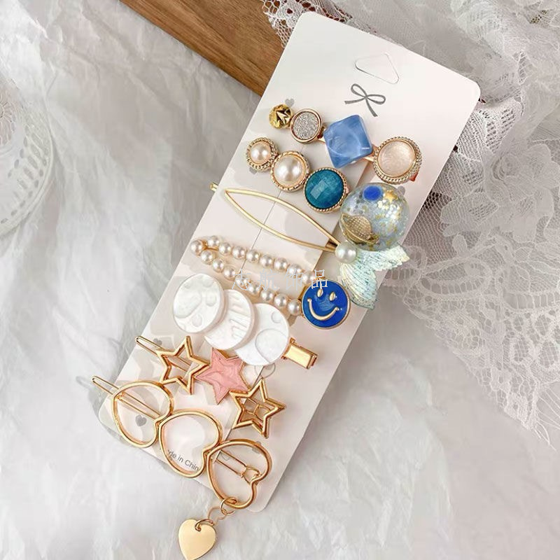 Internet-famous hairpins, bangs, pearl one-line clips, fairy side clips, forest-style super fairy clips, headwear, adult female hair accessory clips Specification image