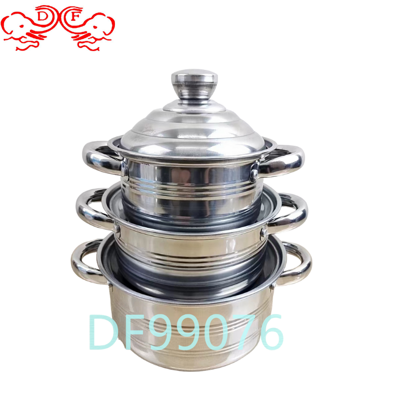 DF99076 Set of POTS, three-piece set, stewing pot, double-handled soup pot, DF TRADING HOUSE