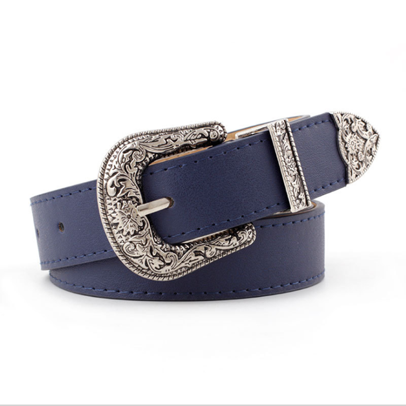Women's fashionable casual pin buckle simple and versatile trendy denim belt, women's decoration black European and American wide belt Application Scenario