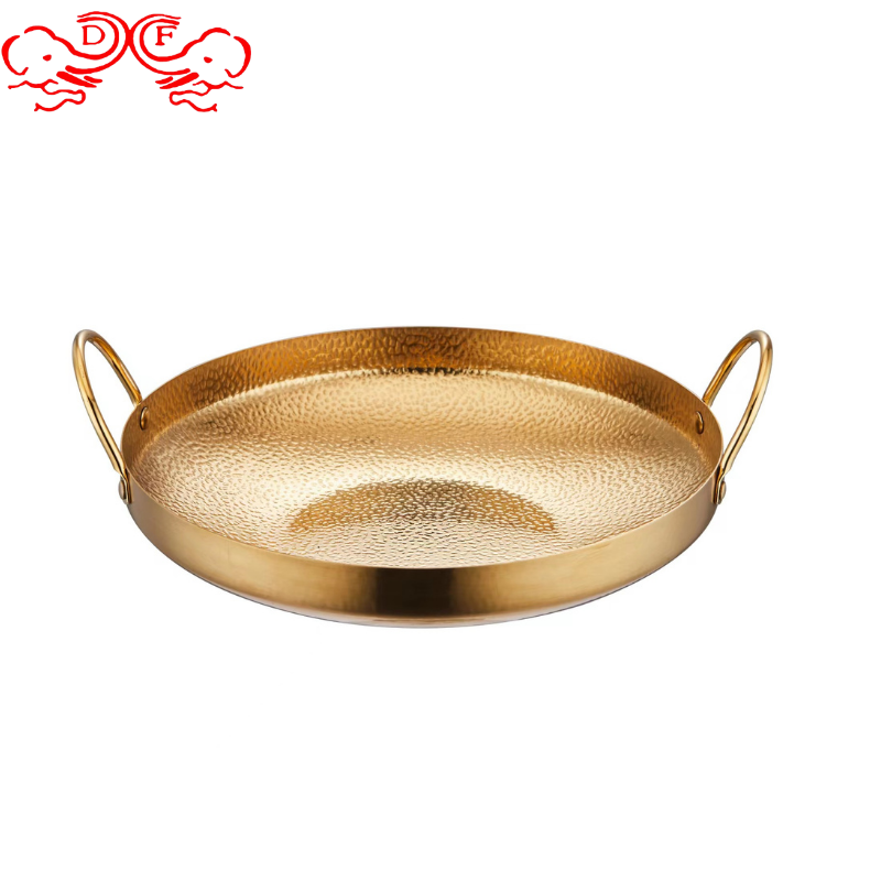 DF99040 Ramen pot, Korean stainless steel dry pot, Bar Ding Seafood Pot, stir-frying pot, Extra thick soup pot, alcohol stove, Golden small hot pot, double-ear instant noodle pot, DF Trading house