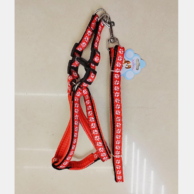 宠物牵引绳 脚印贴布泡棉牵引绳+胸背带