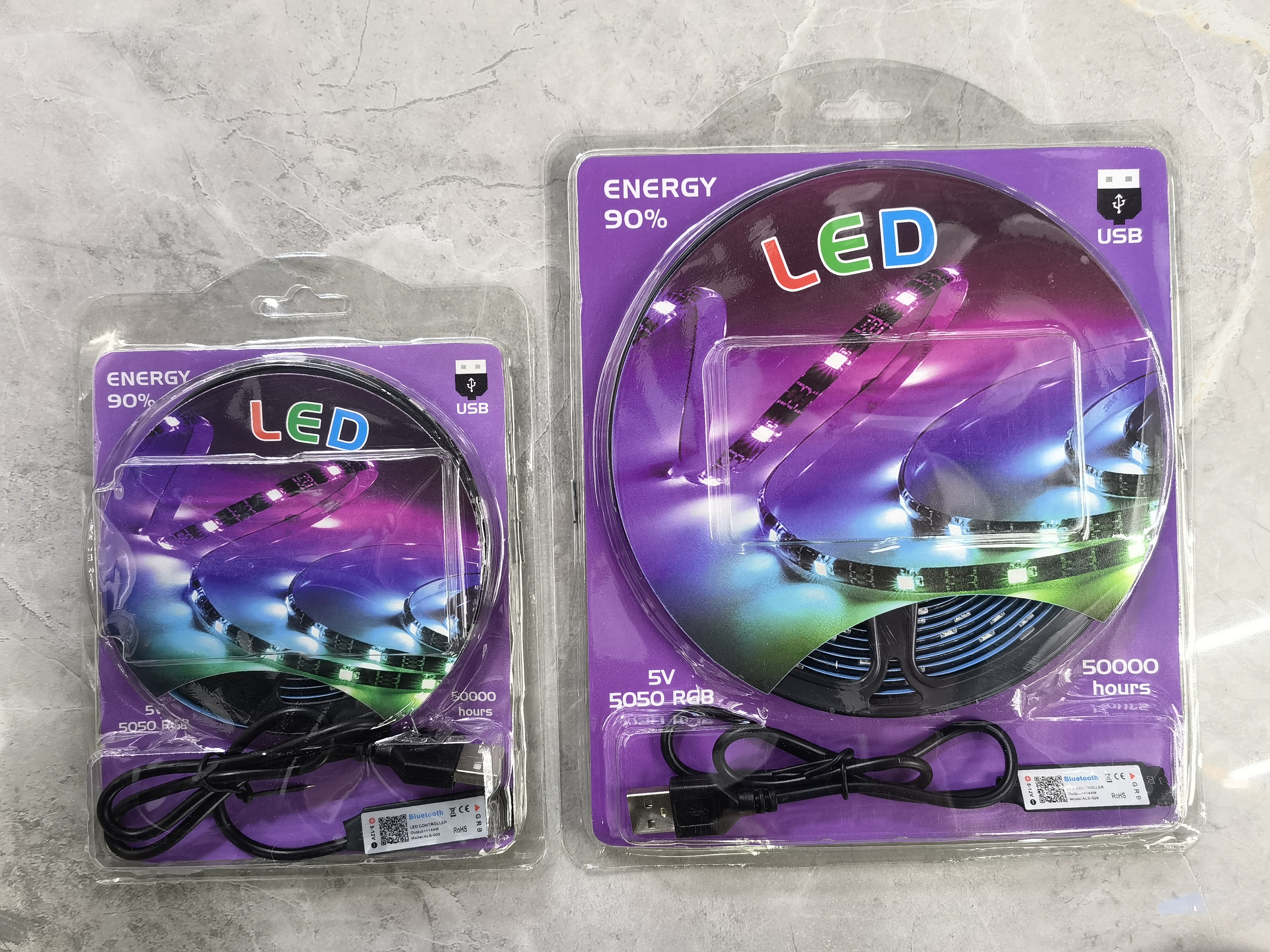 Low-voltage 5V USB TV/Car /RGB multi-color soft light strip, Bluetooth/infrared /wifi smart remote control, high-end color box/blister set