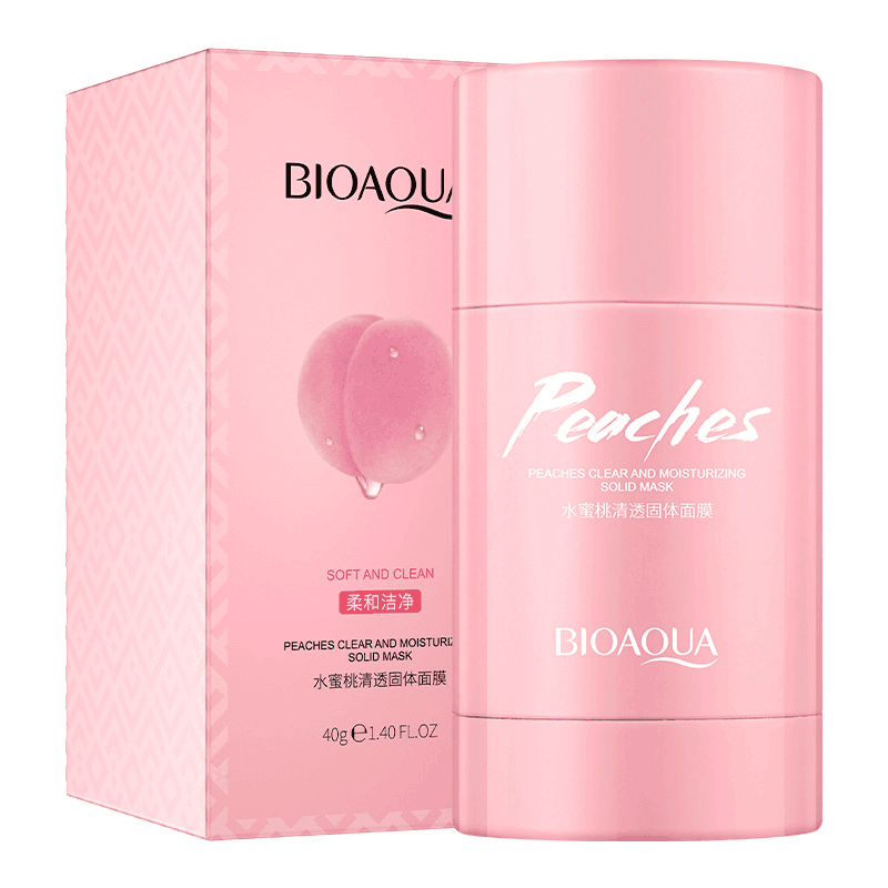 Boquanya Peach Clear Solid Mask Deeply cleanses, moisturizes and rejuvenates the skin. Portable mask stick for application Item Picture