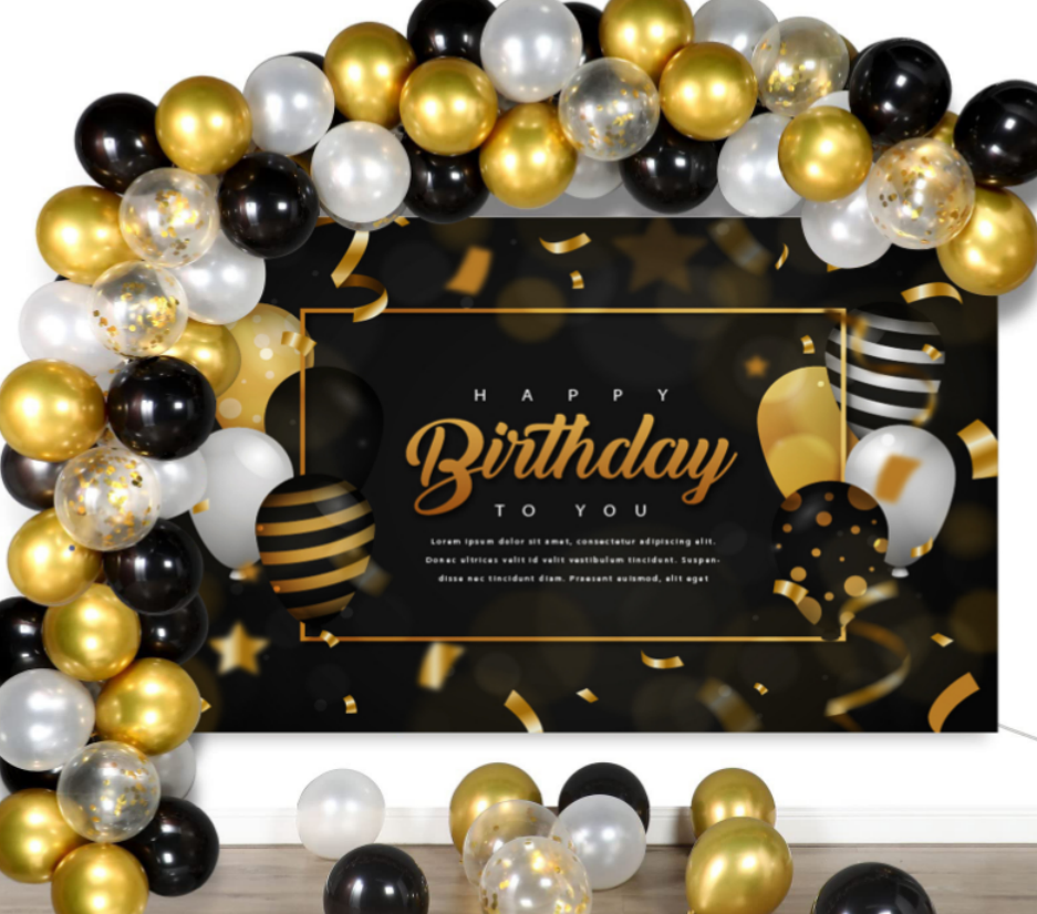 派对布置蓝色星空背景布周年装饰用品