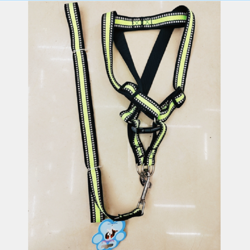 Cuerda de tracción para mascotas 2.0cm con correa fluorescente cuerda de tracción + correa fluorescente en la espalda del pecho Item Picture
