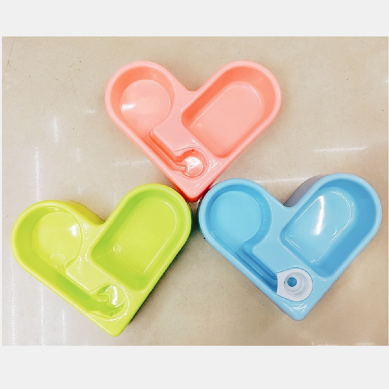 宠物喂食具 狗狗猫猫饮水食碗 爱心喂食饮水两用盆